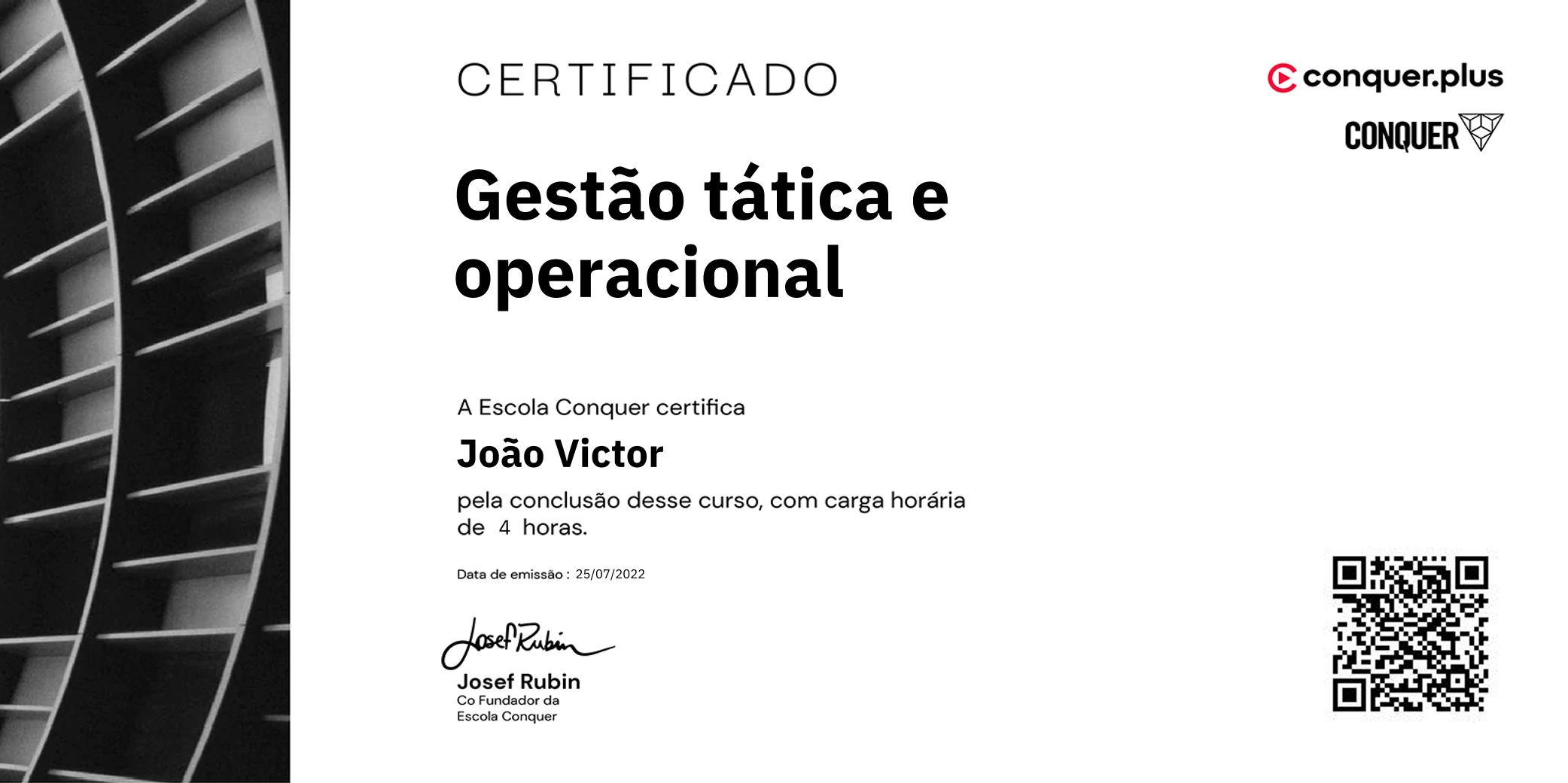 Certificado de Gestão tática e operacional